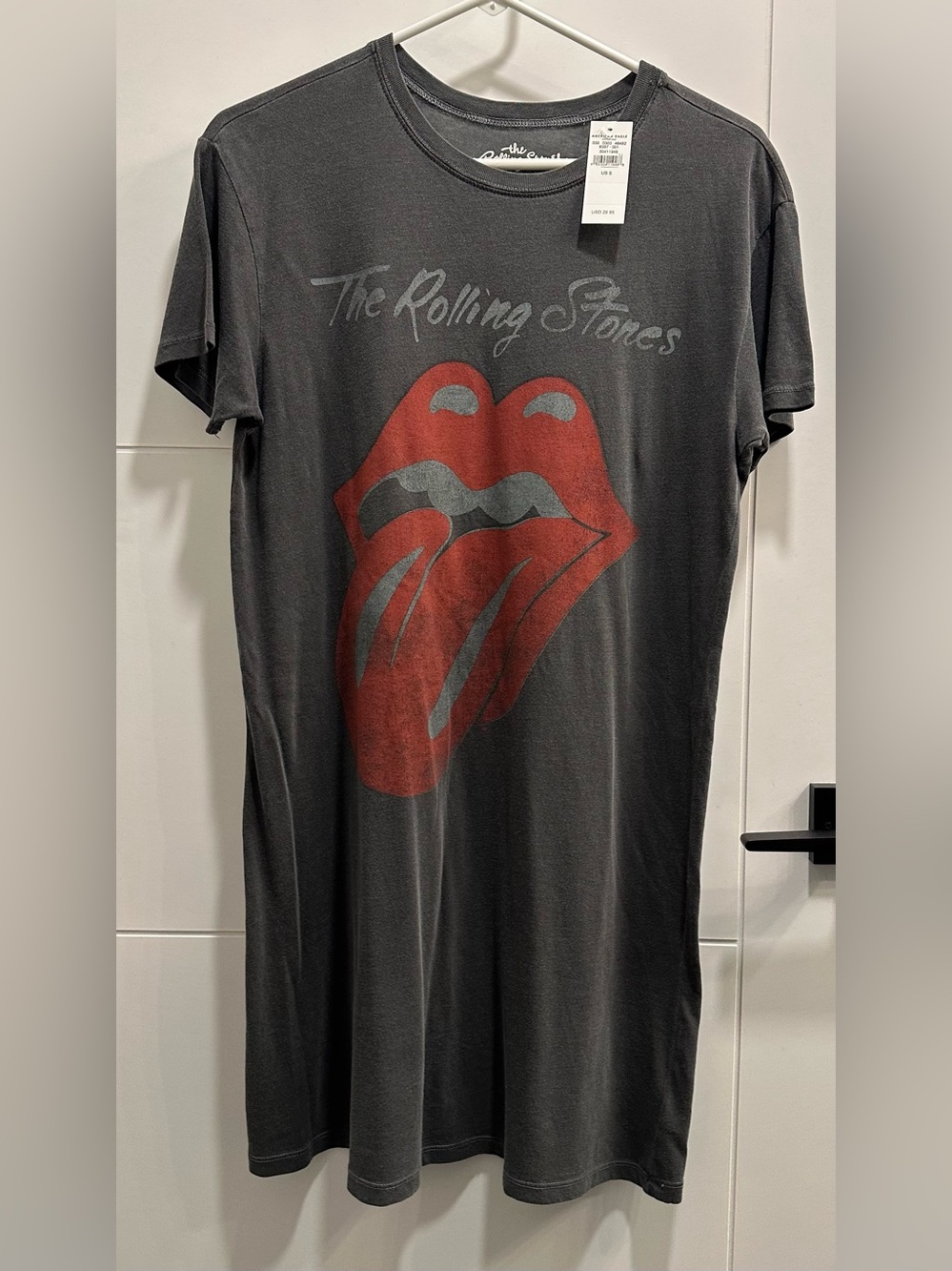 American Eagle Rolling Stones T-Shirt Dress Oversized Tee Size Small NWT Band T